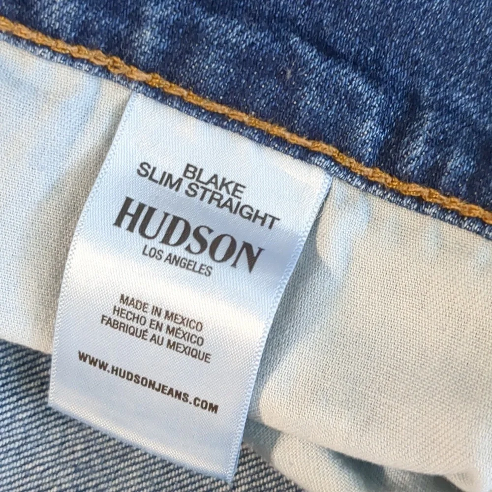 Hudson Blake Slim Straight Medium Wash Stretch Jean Sz 36